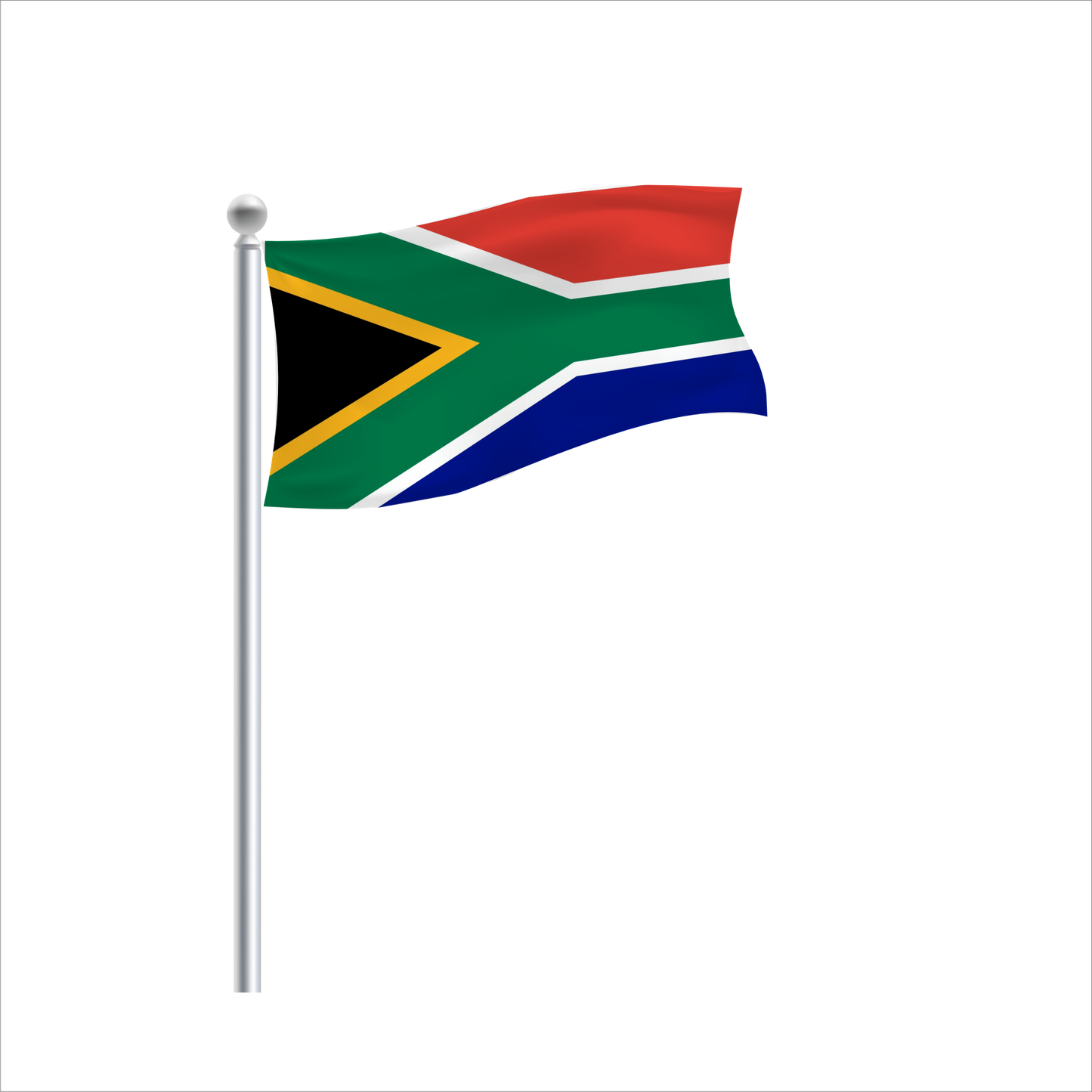 Stam Products high quality custom printed country flag displaying red, green, yellow, and blue colors on a pole.