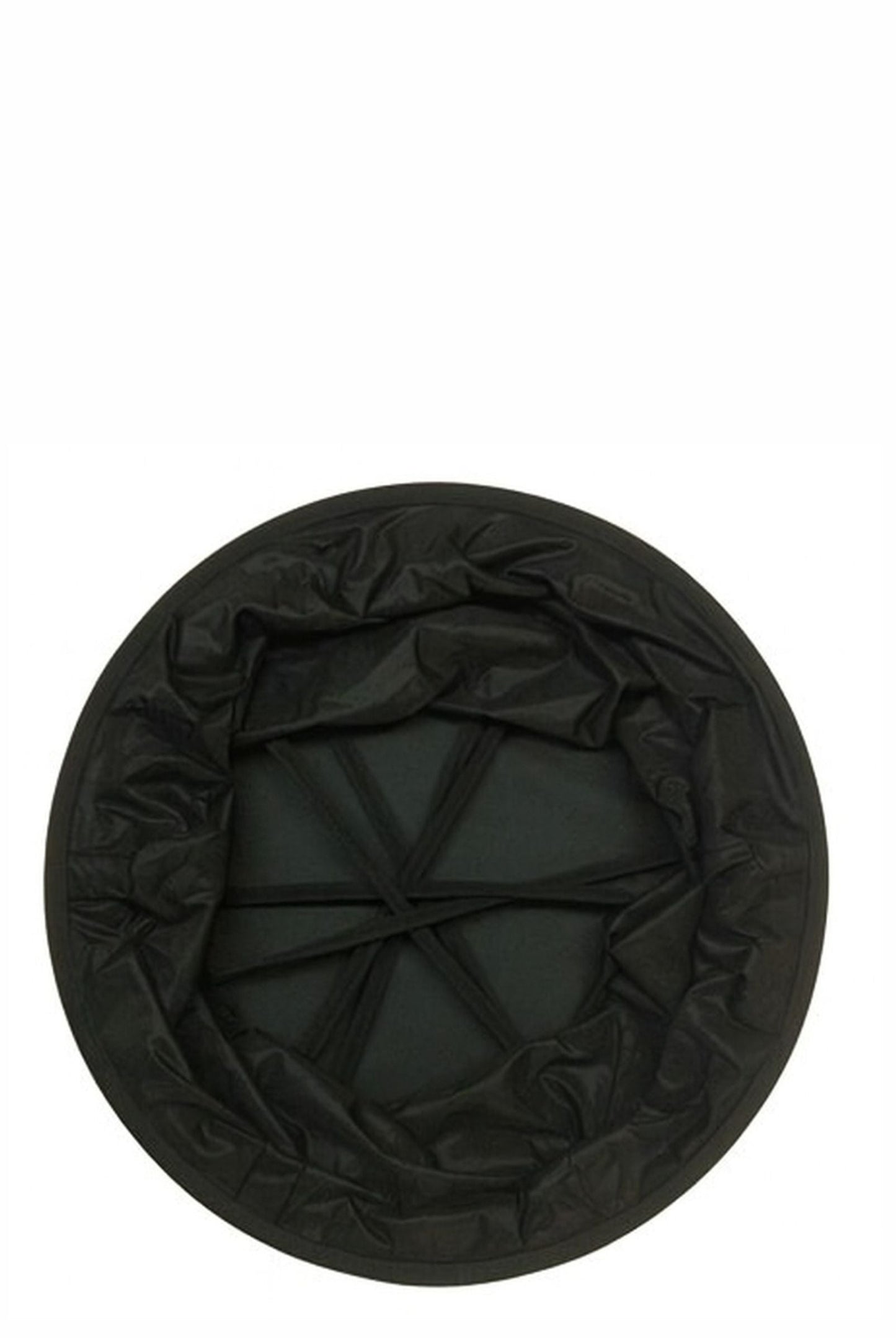 Top view of Stam Products custom printed branded event bin 1m in black showing fabric and frame structure