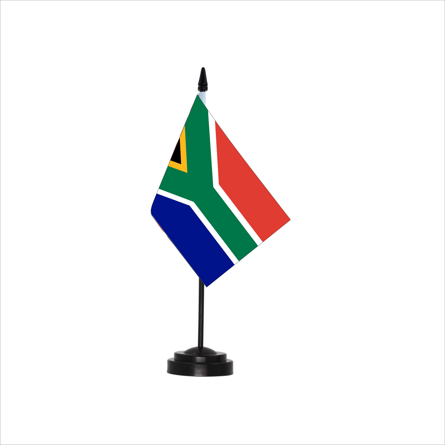 Stam Products custom printed country flag on stand, durable polyester fabric.