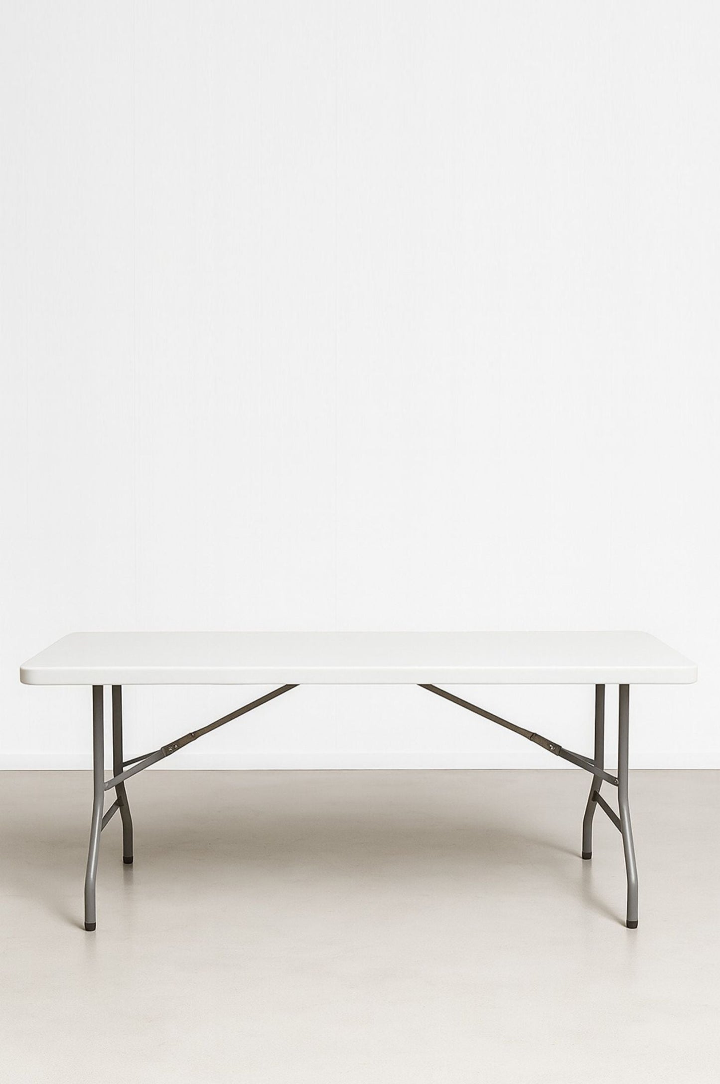 Stam Products' high quality aluminum popup table with foldable legs for portable use