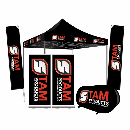 Branded gazebo, flags and banners Showroom Combo