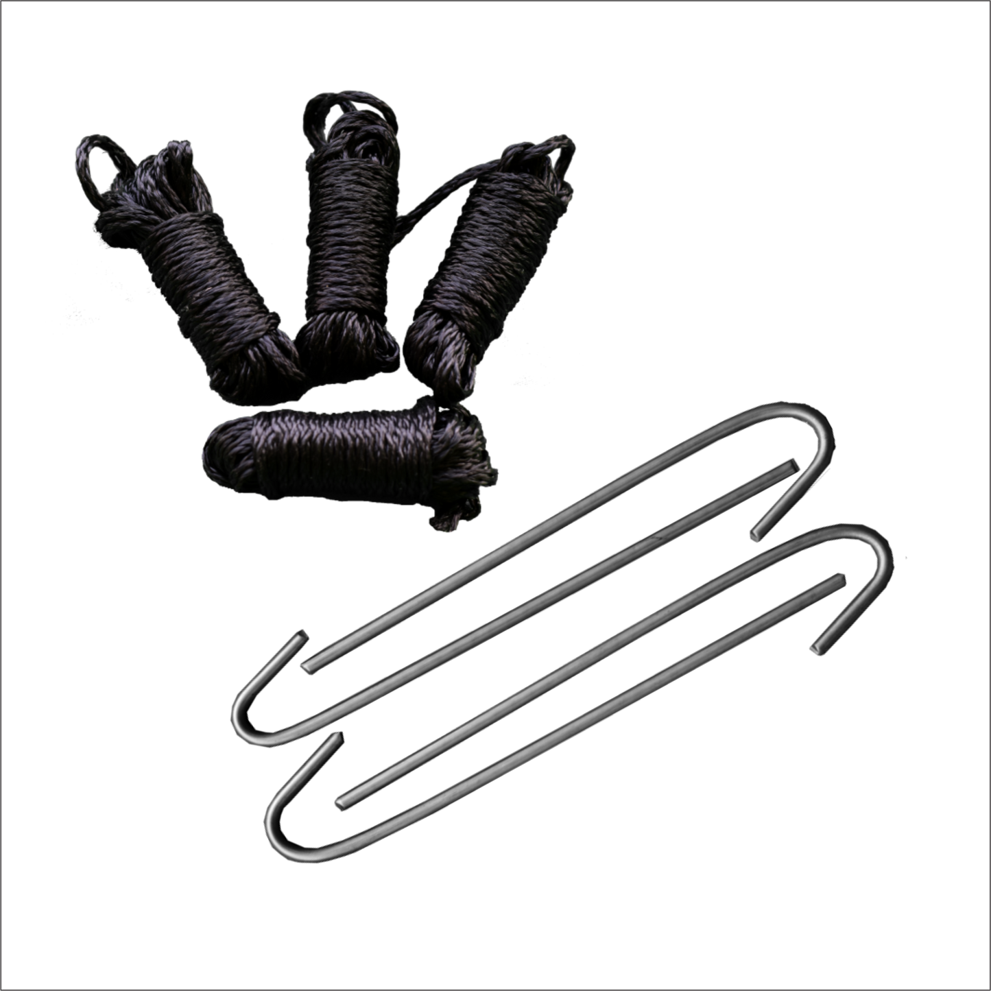 Stam Products high quality steel gazebo pegs and nylon ropes set.