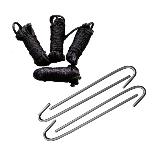Stam Products high quality steel gazebo pegs and nylon ropes set.